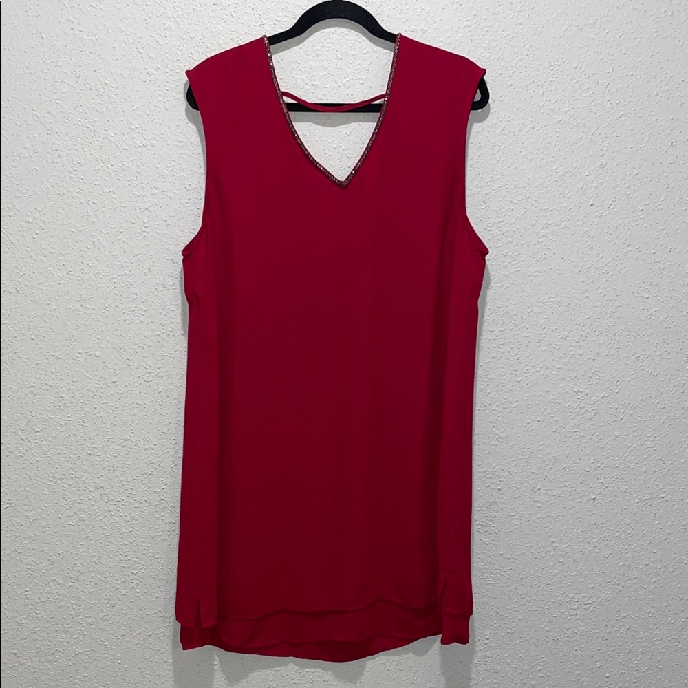 Elegant Red Sleeveless Dress